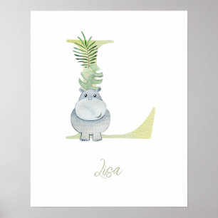 Watercolor letter L Poster