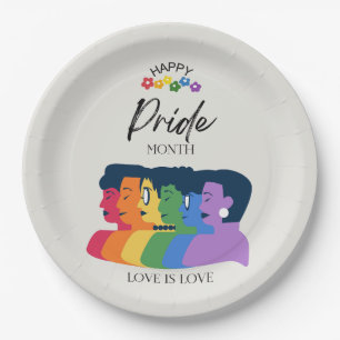 Watercolor LGBTQ PRIDE Month Party Paper Plate