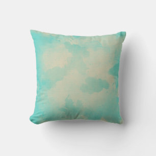 Watercolor Light Blue And Yellow Cushion