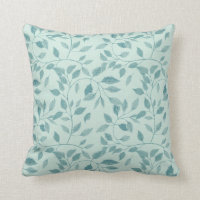 Watercolor Light Blue Leaf Pattern