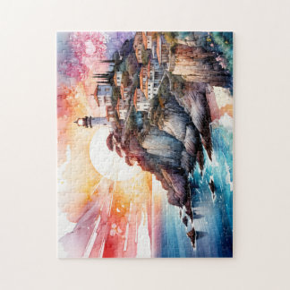 Watercolor Lighthouse 1 Jigsaw Puzzle