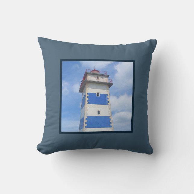 Watercolor lighthouse cushion (Front)