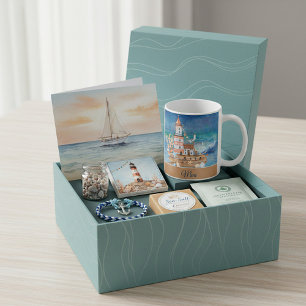 Watercolor lighthouse customisable coffee mug