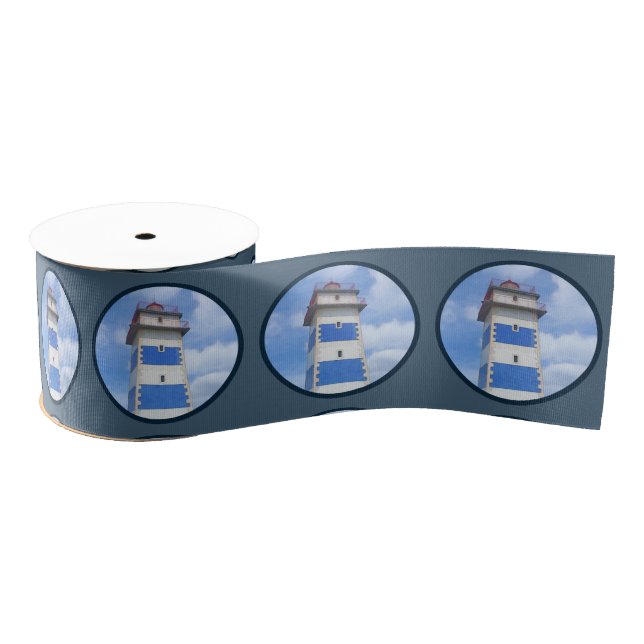 Watercolor lighthouse grosgrain ribbon (Spool)