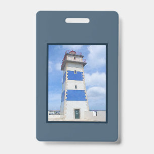 Watercolor lighthouse ID badge