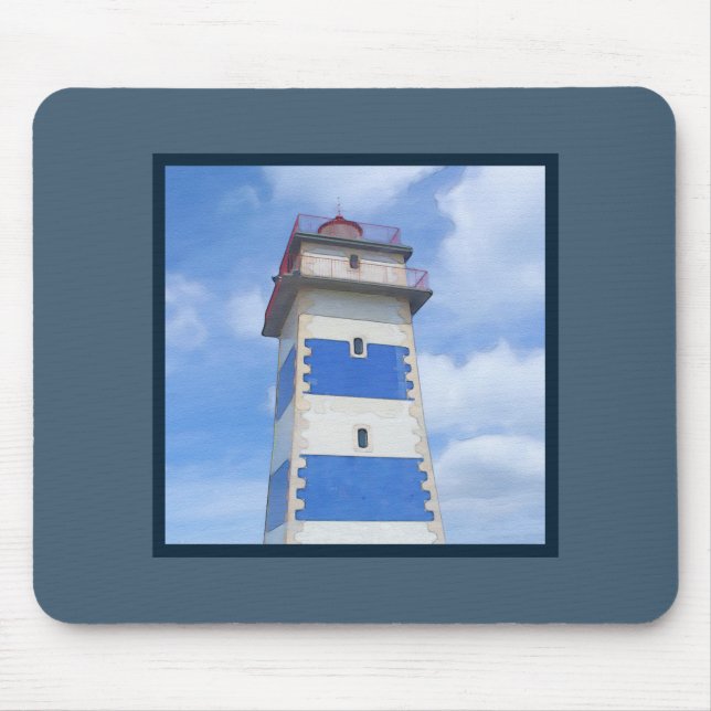 Watercolor lighthouse mouse pad (Front)