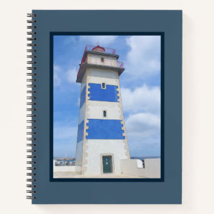Watercolor lighthouse notebook