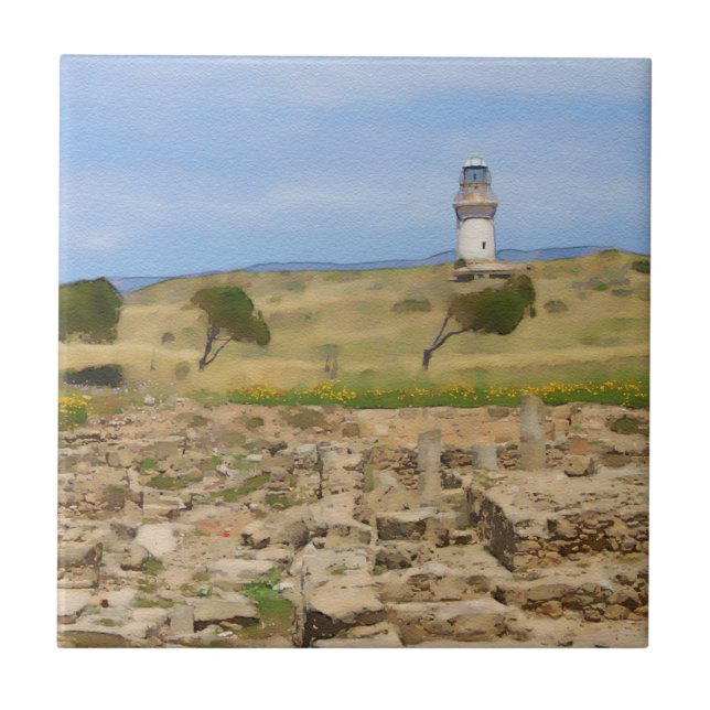 Watercolor lighthouse tile (Front)
