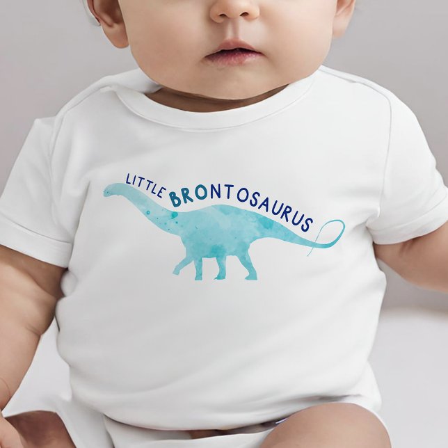 Watercolor Lil Brother Brontosaurus Dinosaur Baby  T-Shirt (Creator Uploaded)