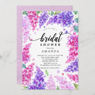 Watercolor Lilac Bridal  Shower Invitation