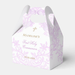 watercolor lilac crest First Holy Communion Favour Box