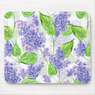 Watercolor lilac flowers mouse pad