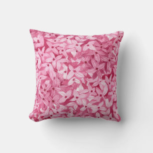 Watercolor lilac flowers: pink floral background cushion