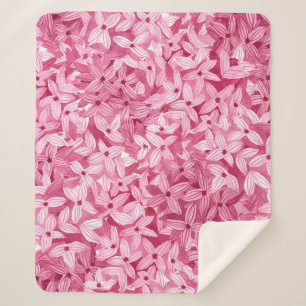 Watercolor lilac flowers: pink floral background sherpa blanket
