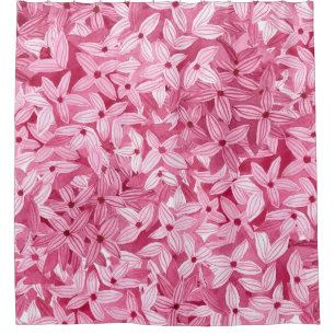 Watercolor lilac flowers: pink floral background shower curtain