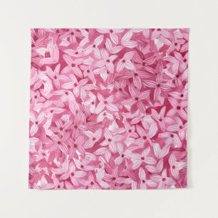 Watercolor lilac flowers: pink floral background tapestry