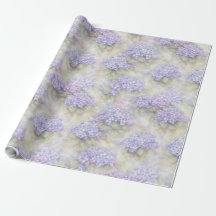 Watercolor Lilac Hydrangea Floral Wrapping Paper