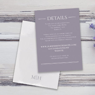 Watercolor Lilac Lavender Website Detail's RSVP Enclosure Card