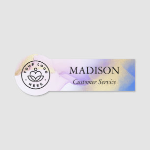 Watercolor Lilac Luxury Gold Personalised Name Tag