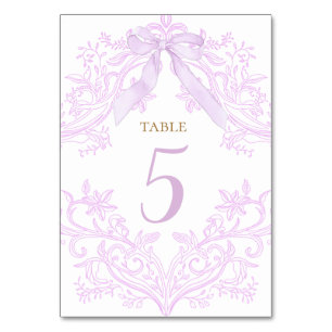 watercolor lilac purple design table number