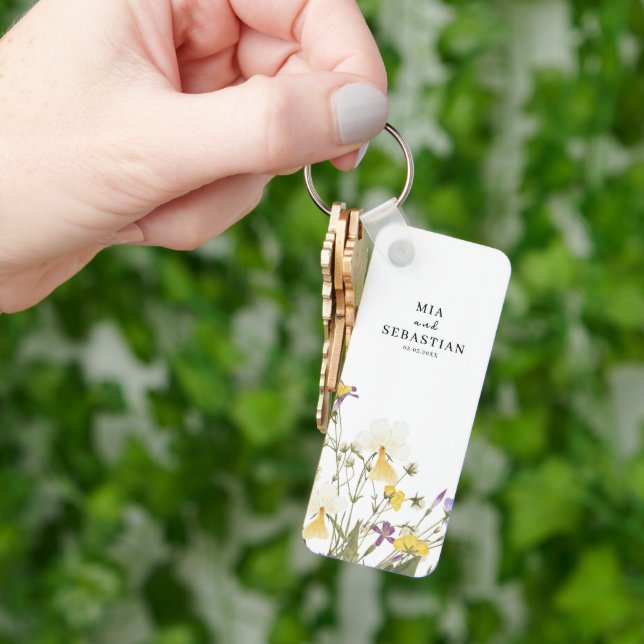 Watercolor Lilac Wedding Key Ring (Hand)