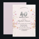 Watercolor Lilac Wildflowers Purple 40th Birthday Invitation<br><div class="desc">A modern,  chic,  and glamourous invitation with watercolor lilac wildflowers. The soft touch of wildflowers offers a delicate and feminine charm,  perfect for a woman's birthday celebration.</div>