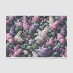 Watercolor Lilacs and Greenery Pattern Decoupage Tissue Paper
