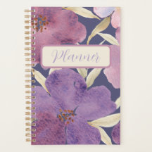 Watercolor Lilas in violet Background