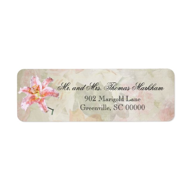 Watercolor Lilies Personalised Address Labels (Front)