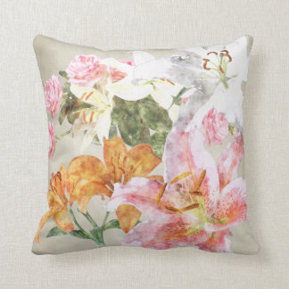 Watercolor Lilies Pillow