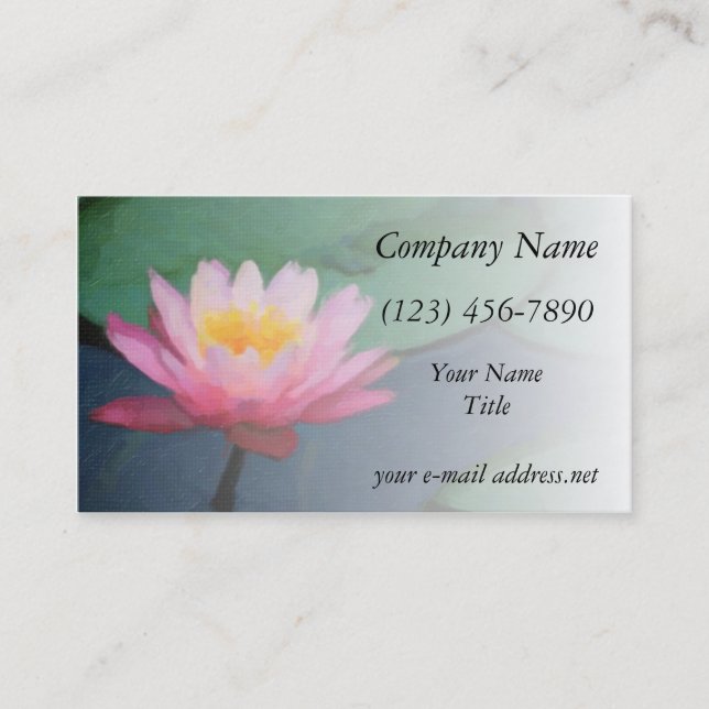 Watercolor Lilly Pond Business Card (Front)