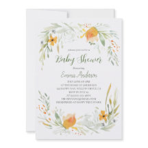 Watercolor Lily Baby Shower Invitation