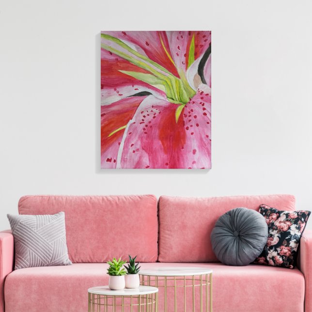 Watercolor Lily by DaraLyn J McColl, artist Canvas Print (Insitu(LivingRoom))