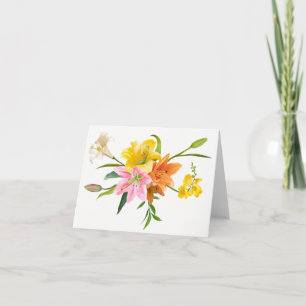 Watercolor Lily Flowers — Love, Thinking of You Card