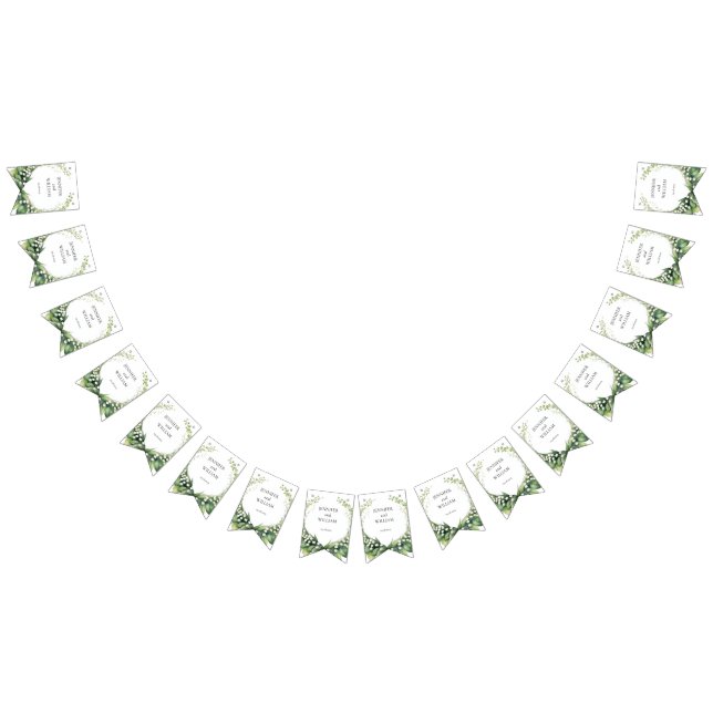 Watercolor Lily of the Valley Bridal Wedding Party Bunting (All)