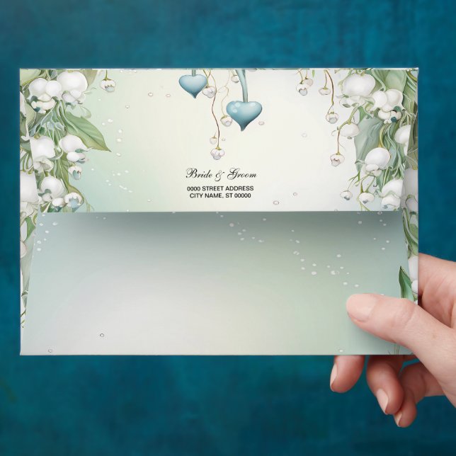 Watercolor Lily of the Valley Envelope (Hand)