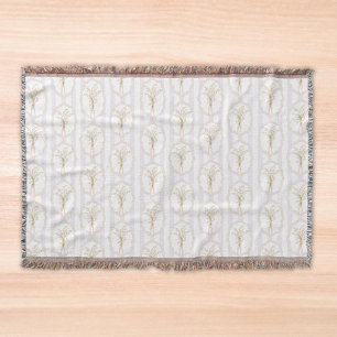 Watercolor Lily of The Valley Floral Botanical Throw Blanket