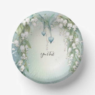 Watercolor Lily of the Valley Paper Bowl Plate