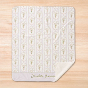 Watercolor Lily of The Valley Personalised Floral Sherpa Blanket