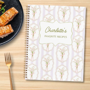 Watercolor Lily of The Valley Personalised Recipe Notebook