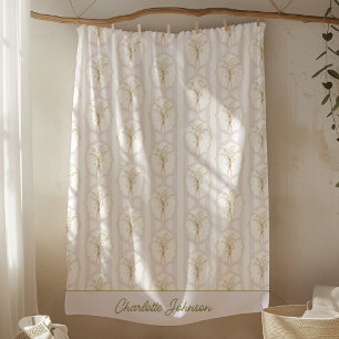 Watercolor Lily of The Valley Personalized Floral Fleece Blanket