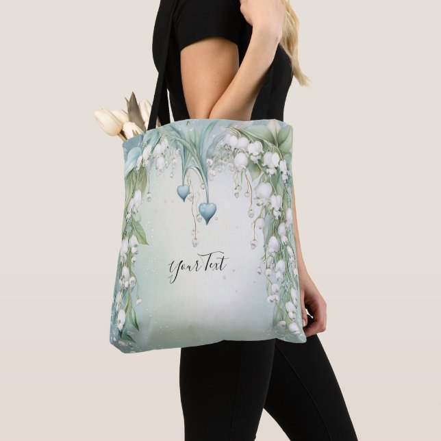 Watercolor Lily of the Valley Tote Bag (Close Up)