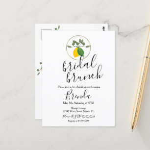 Watercolor Limoncillo Lime Lemon Bridal Shower Postcard