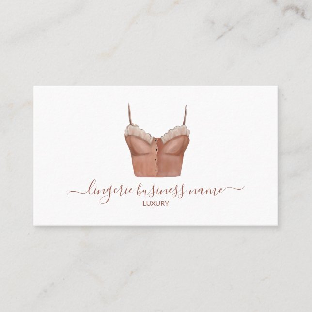 Watercolor Lingerie Fashion Business Card (Front)