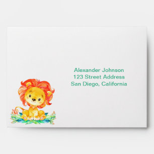 Watercolor Lion Envelope