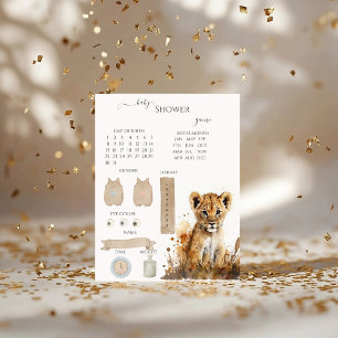 Watercolor Lion King`s Baby Shower Game