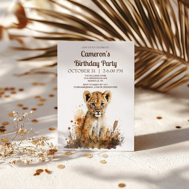 Watercolor Lion King`s Party Invitation  (Creator Uploaded)