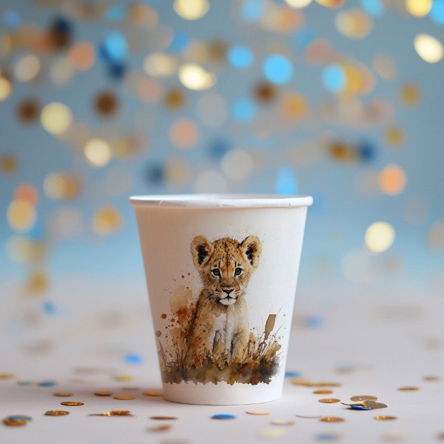 Watercolor Lion King`s Party Paper Cups  (Creator Uploaded)