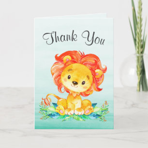 Watercolor Lion Thank You Card