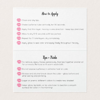 Watercolor Lippies Business card -tips and apply